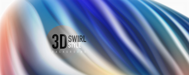 Modern techno Fluid color flow on white colorful poste. Art for your design