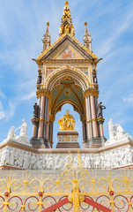 Ornate Albert Memorial in Kensington Gardens, London