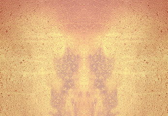 Abstract delicate yellow, lilac and orange background. Rain drops on mosquito net