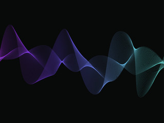 EPS 10 vector. Curved lines and waves. Futuristic concept.