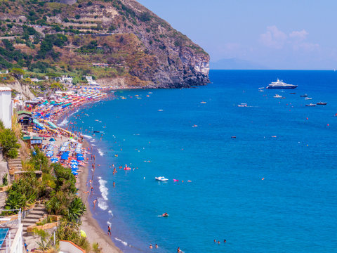 View of Maronti Beach on the Island of Ischia, Italy