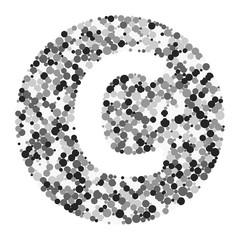 C letter color distributed circles dots illustration