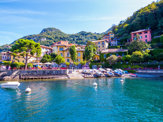 View of the port of the village of Varenna on the Lake of Como, Italy