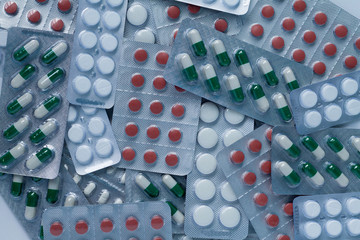 pills in a blister isolated on white