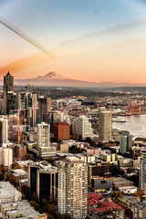 Seattle  skyline at sunset