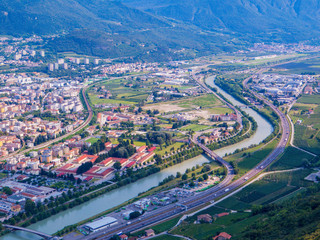 Aerial view of Trento, Italy