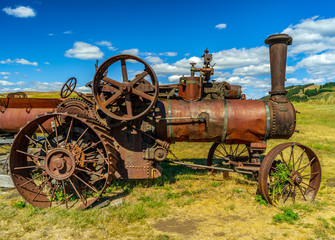 old tractor in field