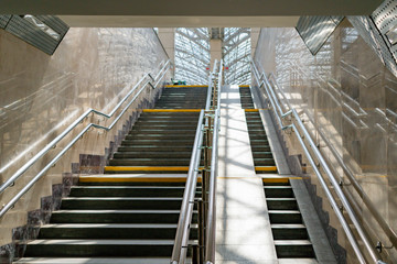 Stairs to the underground passage at the railway station