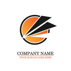 Vector logo orange. Round logo template for company.