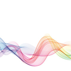  Horizontal color wave on a white background. Design element