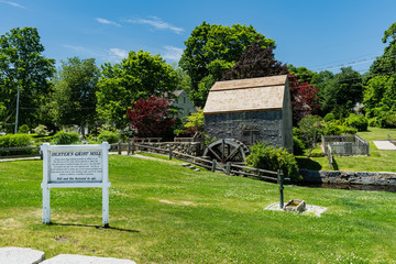 Dexter's Grist Mill in Sandwich Massachusetts originated in 1654 and you can still buy freshly...