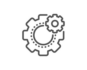 Cogwheel line icon. Engineering tool sign. Cog gear symbol. Quality design element. Linear style cogwheel icon. Editable stroke. Vector