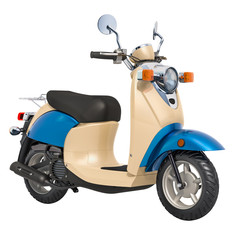 Fototapeta na wymiar Classic Scooter or Electric Moped, 3D rendering