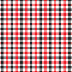 Black and Red Gingham pattern. Texture from rhombus/squares for - plaid, tablecloths, clothes, shirts, dresses, paper, bedding, blankets, quilts and other textile products. Vector illustration EPS 10