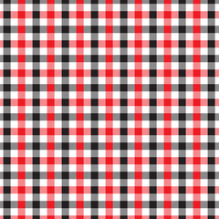 Black and Red Gingham pattern. Texture from rhombus/squares for - plaid, tablecloths, clothes, shirts, dresses, paper, bedding, blankets, quilts and other textile products. Vector illustration EPS 10