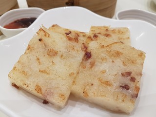 Carrot cake, famous hong kong food.
