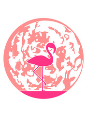 pink mond flamingo strand meer urlaub ferien vogel nacht planet zwergplanet trabant leuchten krater rund kreis weltall welt himmel scheinen clipart design © Style-o-Mat-Design