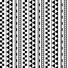 Vector ethnic seamless geometric simple pattern in maori tattoo style. Design for home decor, wrapping paper, fabric, carpet, textile, cover