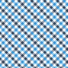 Blue and Black Gingham pattern. Texture from rhombus/squares for - plaid, tablecloths, clothes, shirts, dresses, paper, bedding, blankets, quilts and other textile products. Vector illustration EPS 10