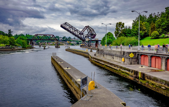 Open Drawbridge at the Locks