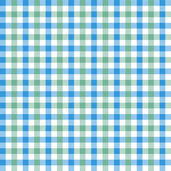 Blue and Green Gingham pattern. Texture from rhombus/squares for - plaid, tablecloths, clothes, shirts, dresses, paper, bedding, blankets, quilts and other textile products. Vector illustration EPS 10