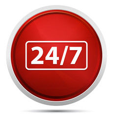 24/7 icon Promo Red Round Button