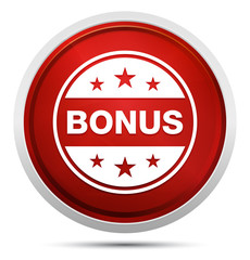 Bonus badge icon Promo Red Round Button