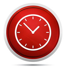 Clock icon Promo Red Round Button
