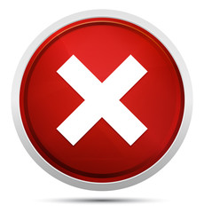 Obraz premium Cross icon Promo Red Round Button