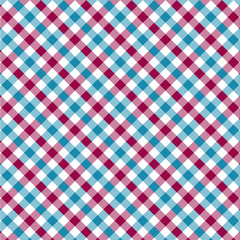 Red and Cyan Gingham pattern. Texture from rhombus/squares for - plaid, tablecloths, clothes, shirts, dresses, paper, bedding, blankets, quilts and other textile products. Vector illustration EPS 10