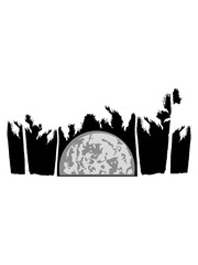 palmen strand urlaub ferien aufgehender halbmond untergang mond planet zwergplanet trabant nacht leuchten krater rund kreis weltall welt himmel scheinen clipart design © Style-o-Mat-Design