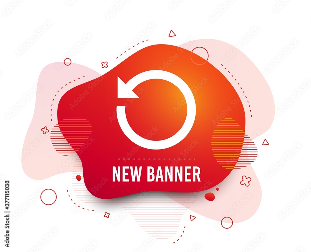 Aufkleber fluid badge. repeat icon. refresh symbol. loop sign. abstract shape. gradient repeat icon. flyer liq