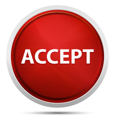 Accept Promo Red Round Button