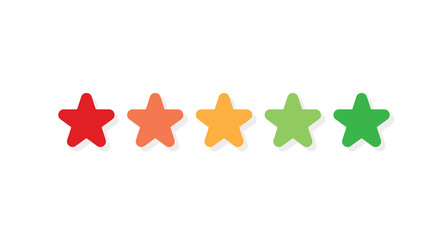 stars rating different color with shadow in flat