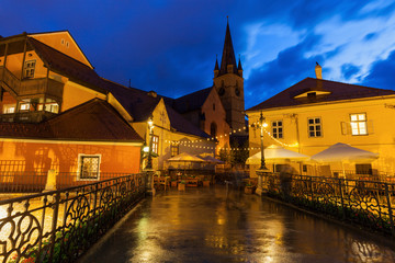 Naklejka premium Evangelical Cathedral of Saint Mary and Bridge of Lies in Sibiu