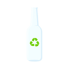 eco glass bottle in flat style, vector