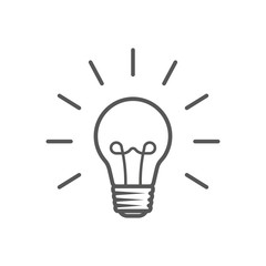 lamp outline icon on white background, vector