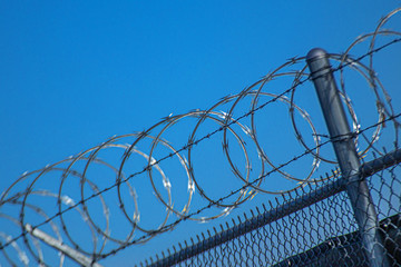 Barbed Wire Fence and Blue Skies, Arizona