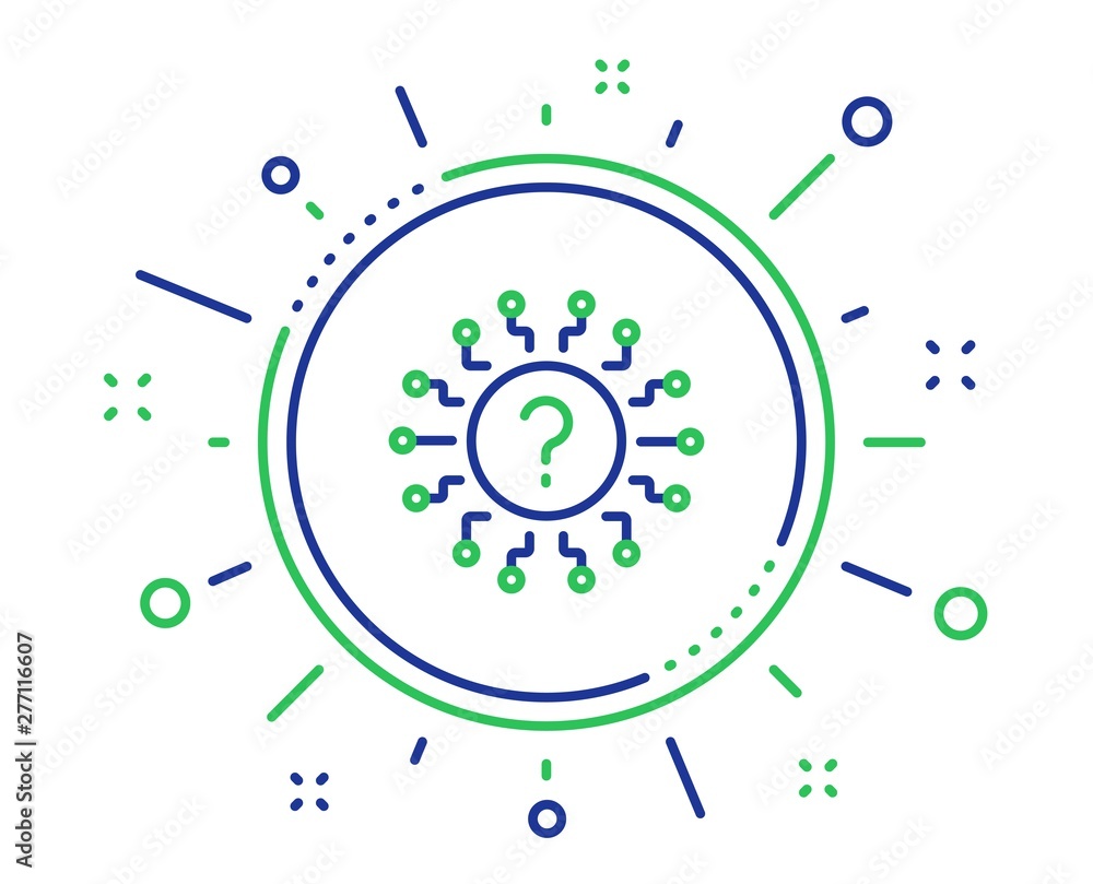 Poster question mark line icon. quiz chat bubble sign. faq system. quality design elements. technology ques