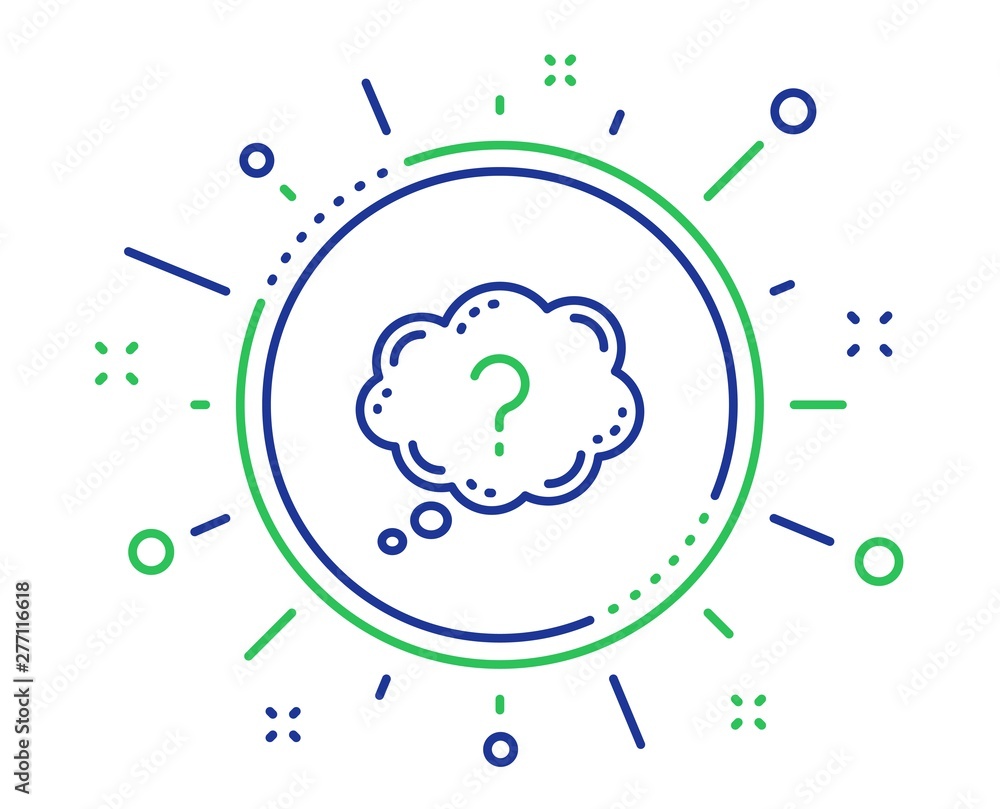 Poster question mark line icon. quiz chat bubble sign. quality design elements. technology question mark bu