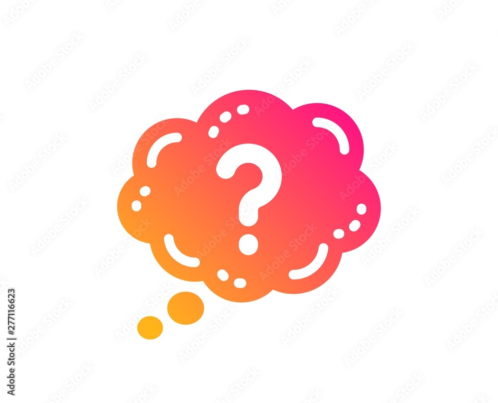 Poster question mark icon. quiz chat bubble sign. classic flat style. gradient question mark icon. vector