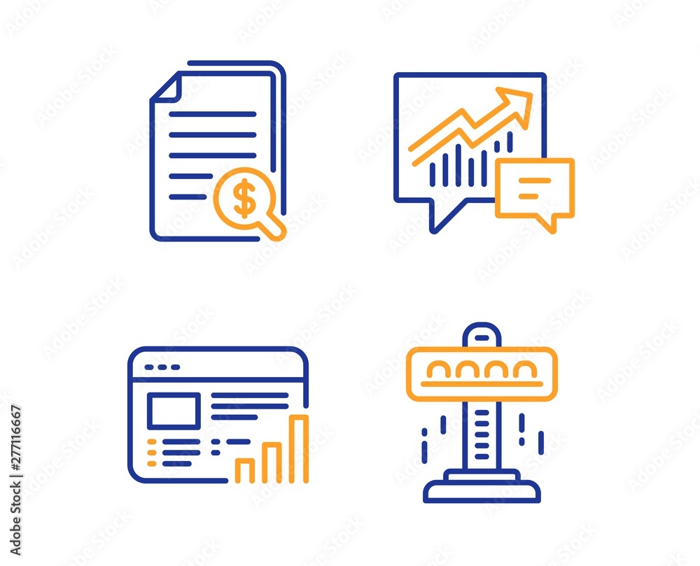 Aufkleber web report, financial documents and accounting icons simple set. attraction sign. graph chart, check