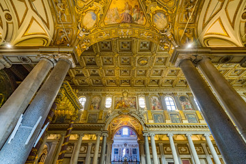 Fototapeta na wymiar Arch Ceiling Basilica Santa Maria Maggiore Rome Italy