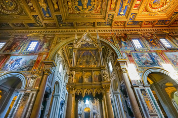Fototapeta na wymiar High Altar Ciborium Basilica Saint John Lateran Cathedral Rome Italy