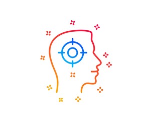 Fototapeta premium Head hunting line icon. Business target or Employment sign. Gradient design elements. Linear recruitment icon. Random shapes. Vector