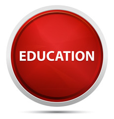 Education Promo Red Round Button