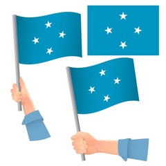 Micronesia flag in hand set