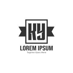 Fototapeta premium Initial KY logo template with modern frame. Minimalist KY letter logo vector illustration