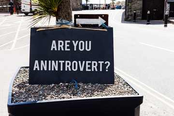 Conceptual hand writing showing Are You An Introvertquestion. Concept meaning demonstrating who...