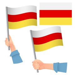 south ossetia flag in hand set